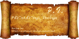Pöstényi Ibolya névjegykártya